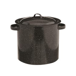 Graniteware Steel Stock Pot 12 qt Black
