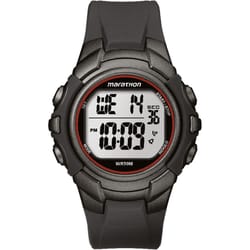 Timex Marathon Mens Round Gray/Red Digital Sports Watch Resin Water Resistant