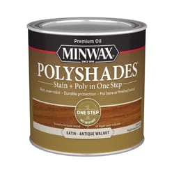 Minwax PolyShades Semi-Transparent Satin Antique Walnut Oil-Based Stain/Polyurethane Finish 1/2 pt