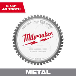 Milwaukee 6-1/2 in. D X 5/8 in. Tungsten Carbide Circular Saw Blade 48 teeth 1 pk