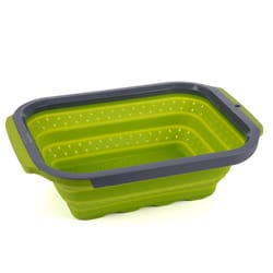 Progressive Prepsolutions Gray/Green PP/TPE Over-the-Sink Colander 6 qt