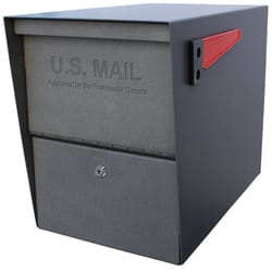 Mail Boss Package Master Modern Galvanized Steel Post Mount Granite Locking Mailbox