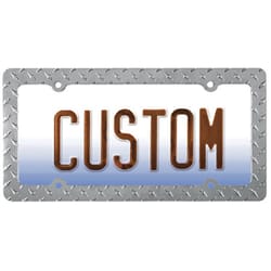 Custom Accessories Silver Metal License Plate Frame