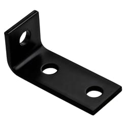 Hampton 3-1/2 in. H X 1-1/2 in. W X 3/16 in. D Black Steel Offset Leg Corner Brace