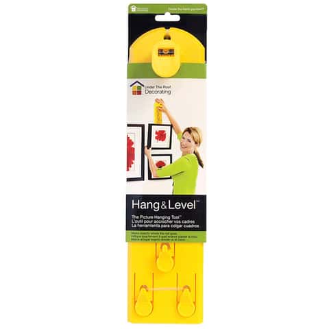 Yeegfey Picture Hanging Kit, Tool with Level Easy Frame Hanger Wall Photo Accurate Position-locating Measuring Hangers (Yellow-1pc)