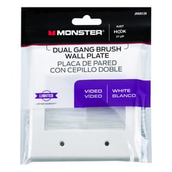 Monster Just Hook It Up White 2 gang Plastic Home Theater Brush Wall Plate 1 pk