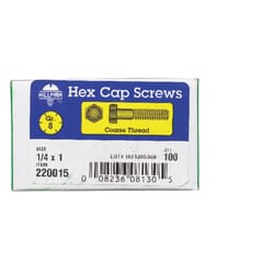 Hillman 1/4 in. D X 1 in. L Heat Treated Steel Hex Head Cap Screw 100 pk