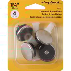 Shepherd Hardware Silver Metal Chair Glide 4 pk