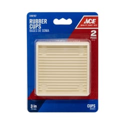 Ace Rubber Caster Cup White Square 3 in. W X 3 in. L 1 pk