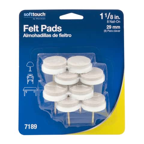 SoftTouch 16-Pack 1-in Black Round in the Felt Pads department at