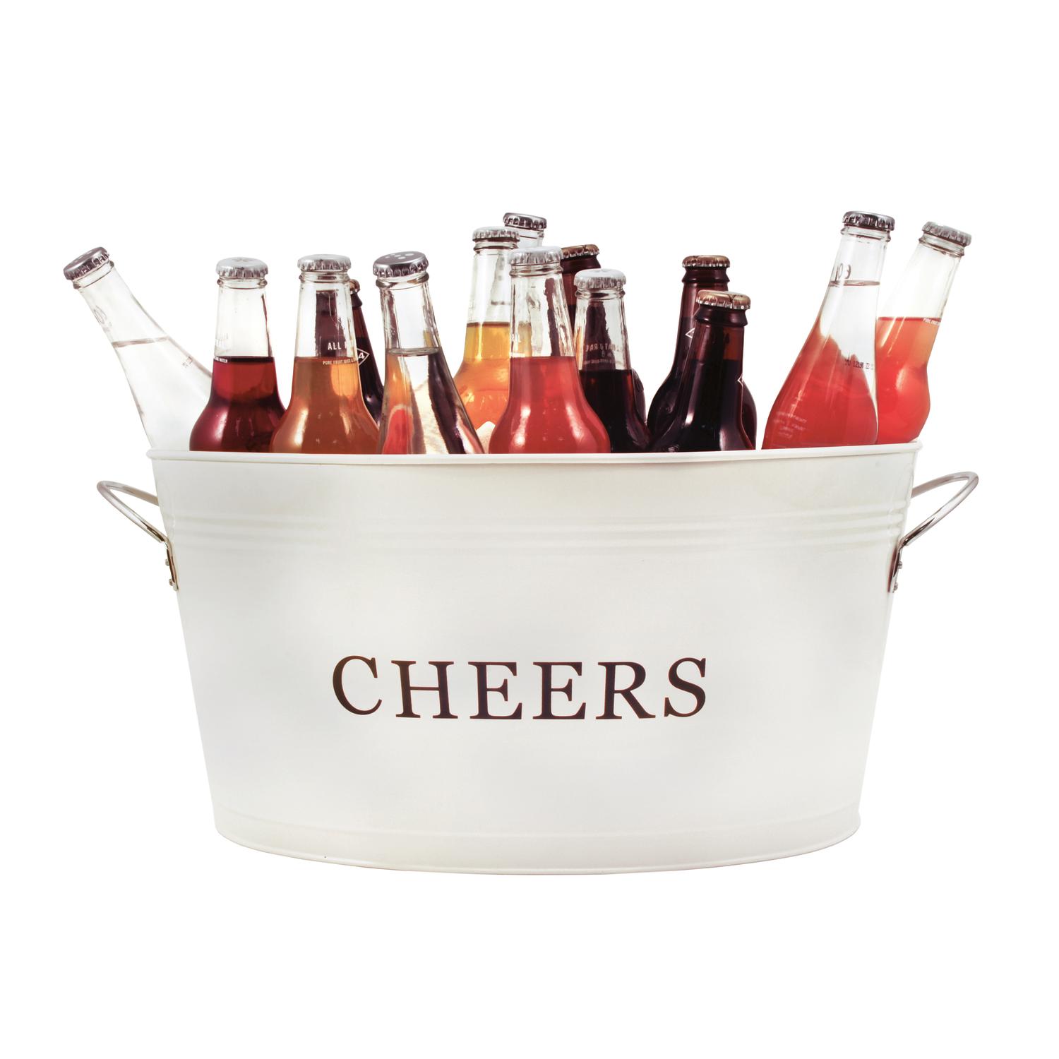 TWINE Rustic Farmhouse Cheers White Metal Tub Sansujyuku sansujyuku.com