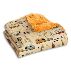 Camp Casual 60 in. L Orange Polyester Blanket/Throw