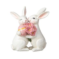 Glitzhome Easter Loving Bunny Table Decor Resin 1 box