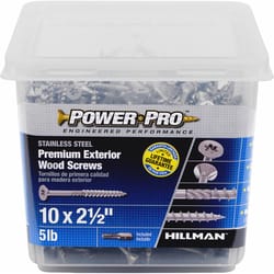 HILLMAN Power Pro No. 10 Ga. X 2-1/2 in. L Stainless Steel Star Flat Head Premium Deck Screws 5 lb 3