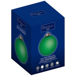 Celebrations LED Green Ornament 5 in. Hanging Decor