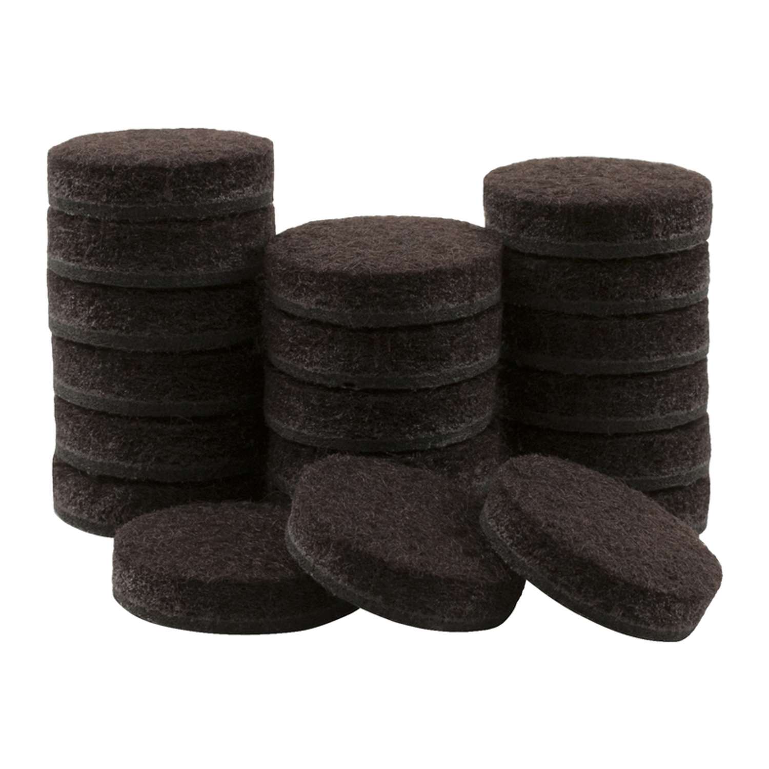 SoftTouch 1 inch Round Heavy-Duty Felt Furniture Pads, Black (48 Pack)