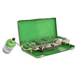 Flame King 3 Burner Liquid Propane Portable Outdoor Oven Stove Green
