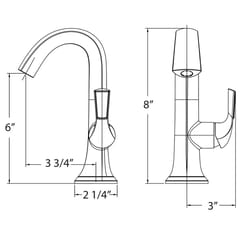 Huntington Brass Joy Satin Nickel Transitional Single-Handle Bathroom Sink Faucet 4 in.