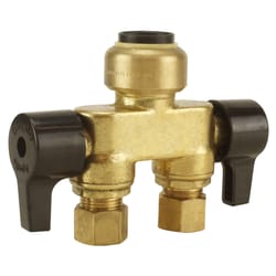 Apollo Tectite 1/2 in. PTC in to X 3/8 in. Compression Brass Dual Inline Valve