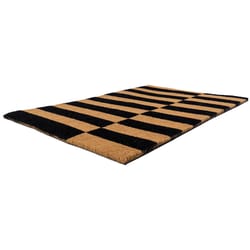 Entryways 36 in. W X 24 in. L Black/Brown Alternating Coir Door Mat