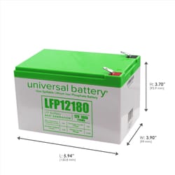 Universal Power Group LFP12180 Lithium Phosphate 12.8 V 18 mAh Battery 48044 1 pk