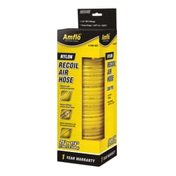 Amflo 25 ft. L X 1/4 in. D Nylon Recoil Air Hose 200 psi Yellow