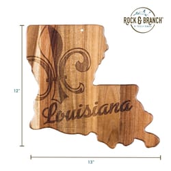 Totally Bamboo Rock & Branch 13 in. L X 12 in. W X 0.6 in. Acacia Wood Louisiana Serving & Cutting B