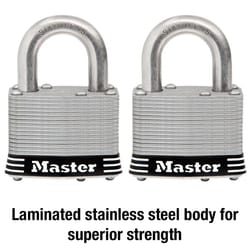 Master Lock 2 in. W Stainless Steel 4-Pin Tumbler Weather-Resistant Padlock