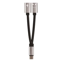 Monster Just Hook It Up USB-C Adapter 6 in. Black