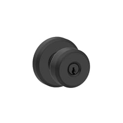 Schlage F Series Bowery/Greyson Matte Black Entry Knobs 1-3/4 in.