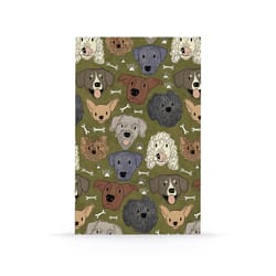 Denik 5 in. W X 8 in. L Sewn Bound Green Doggies Notebook