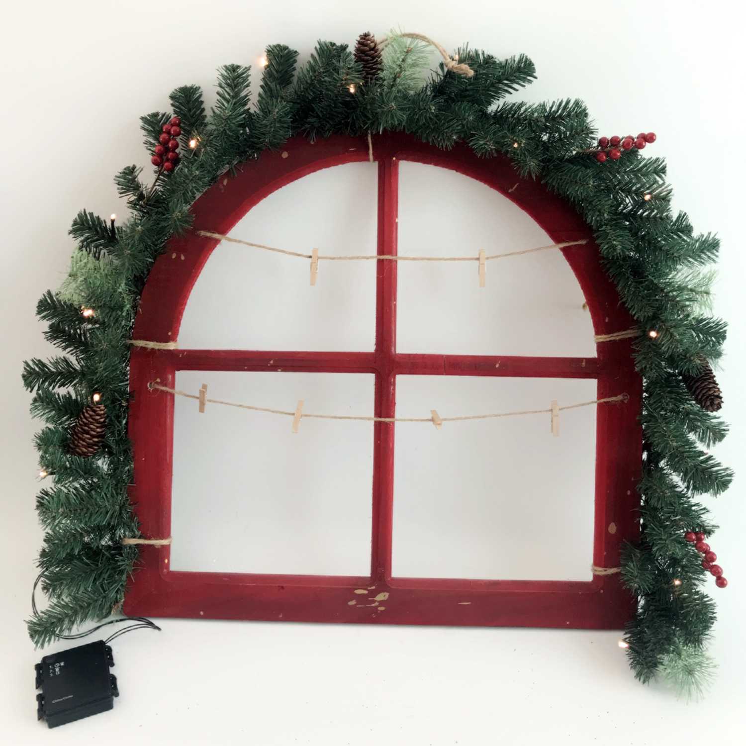 Celebrations Home Christmas Window Card Holder Red Green Resin 1