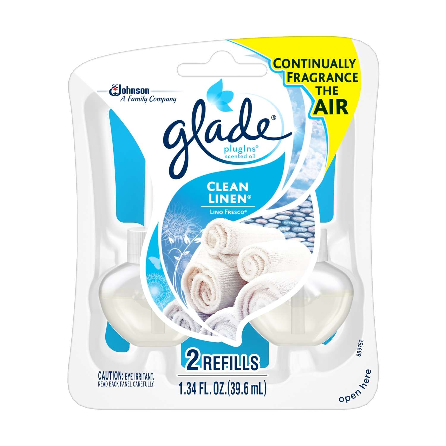 Glade PlugIns Clean Linen Scent Air Freshener Refill 1.34 oz. Liquid Ace Hardware