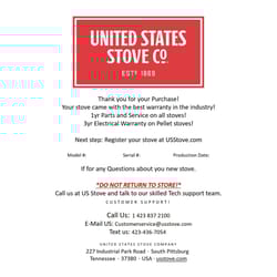 US Stove Vogelzang Black Matte Cast Iron Fireplace Grate