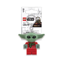 LEGO Star Wars The Mandalorian Plastic Green/Red Grogu Holiday Sweater Keychain w/LED Light