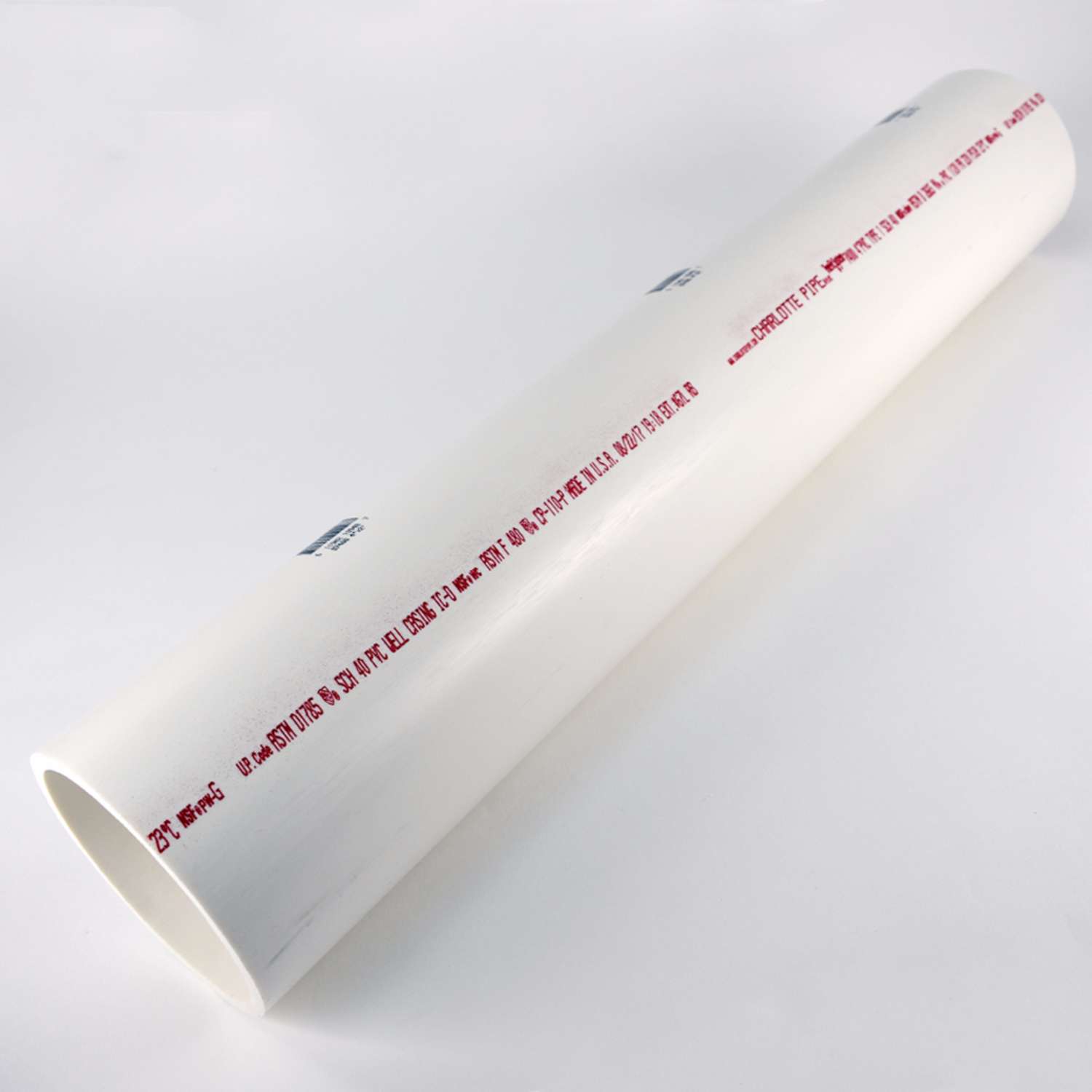 Charlotte Pipe Schedule 40 PVC Solid Pipe 4 in. D X 2 ft. L Plain End