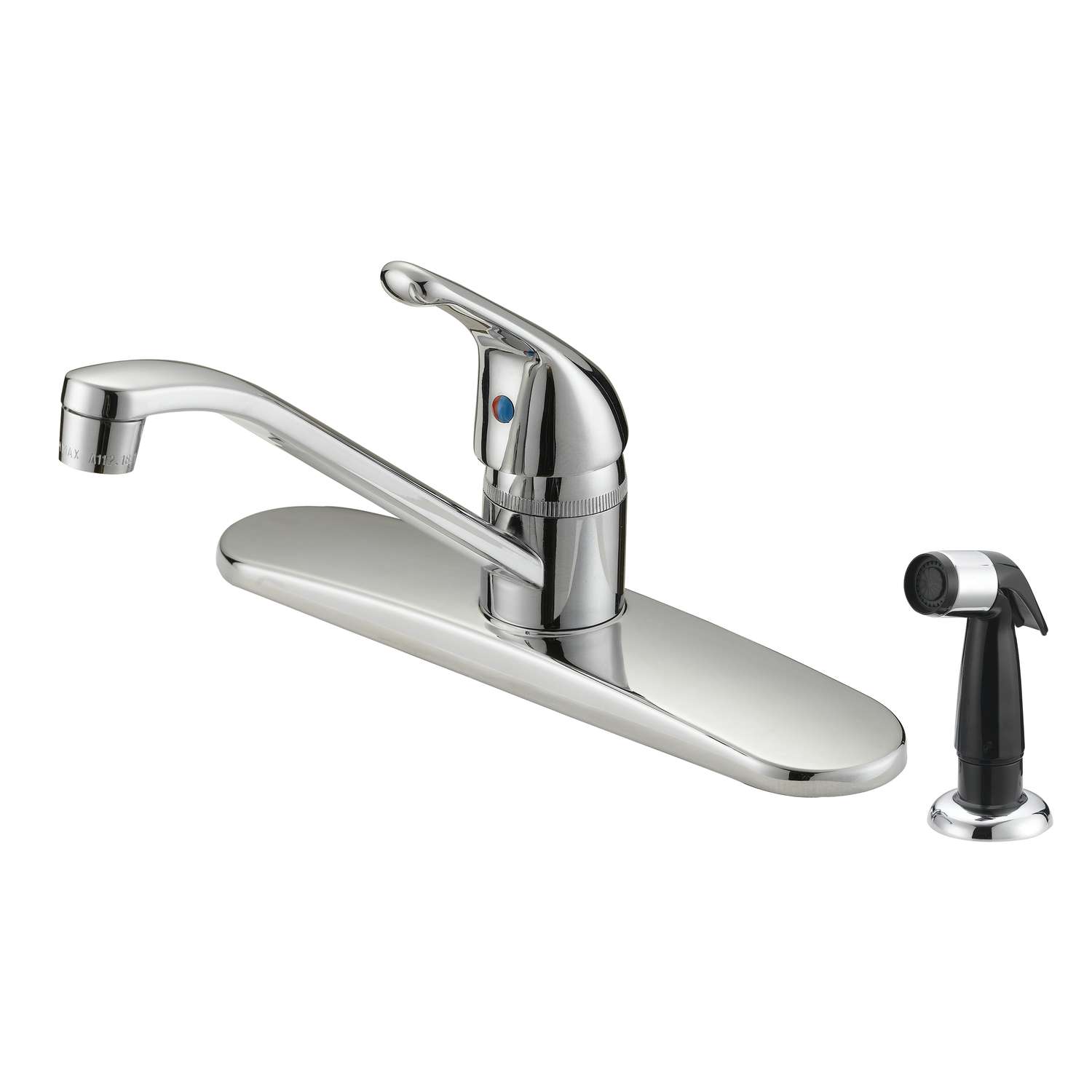 B & K Industries One Handle Chrome Kitchen Faucet Side