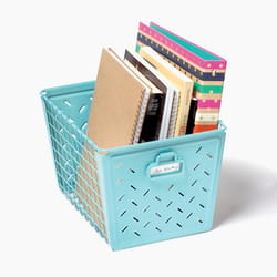 Spectrum Macklin 12.75 in. L X 9.5 in. W X 8 in. H Teal Storage Basket