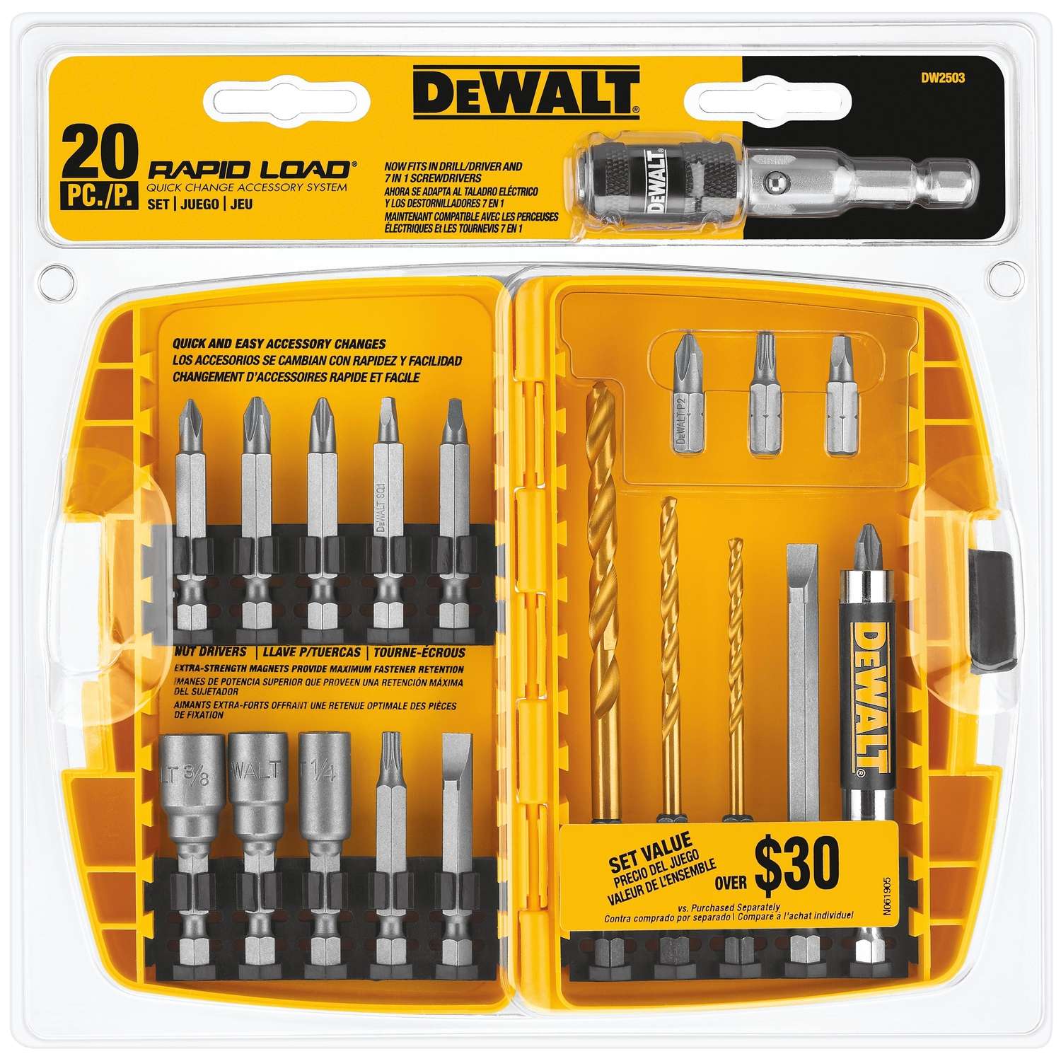 DeWalt Rapid Load Steel Drill Bit Set 20 pc - Ace Hardware