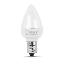 Feit C7 E12 (Candelabra) LED Bulb White 7 Watt Equivalence 2 pk
