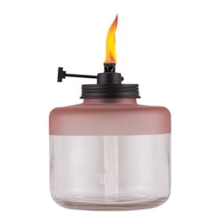 TIKI Pink Glass 6.75 in. Tabletop Lantern Outdoor Torch 1 pc