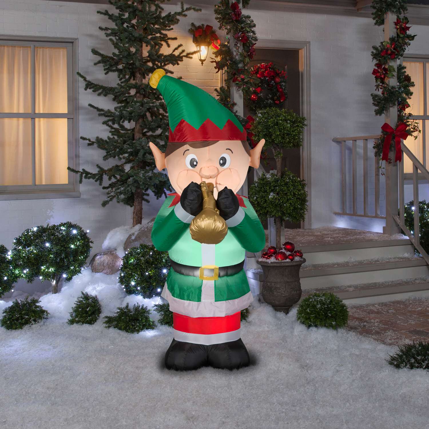Elf With Chimney Ornament 6