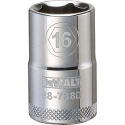 DeWalt 16 mm X 1/2 in. drive Metric 6 Point Socket 1 pc