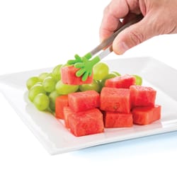 Progressive PrepSolutions Green/Red Silicone/Stainless Steel Appetizer Tongs