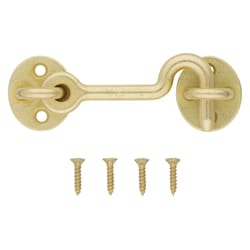 National Hardware 4 in. L Brushed Gold Steel Hook and Eye Closure 1 pc