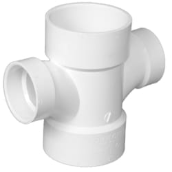 Charlotte Pipe Schedule 40 4 in. Hub X 4 in. D Hub PVC Reducing Double Sanitary Tee 1 pk