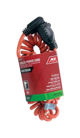 10 Ft Outdoor Extension Cord-3 Outlet-10/3 Orange-10 Gauge Lighted-3 P -  iron forge tools