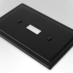 Amerelle Moderne Matte Black 1 gang Steel Toggle Wall Plate 1 pk