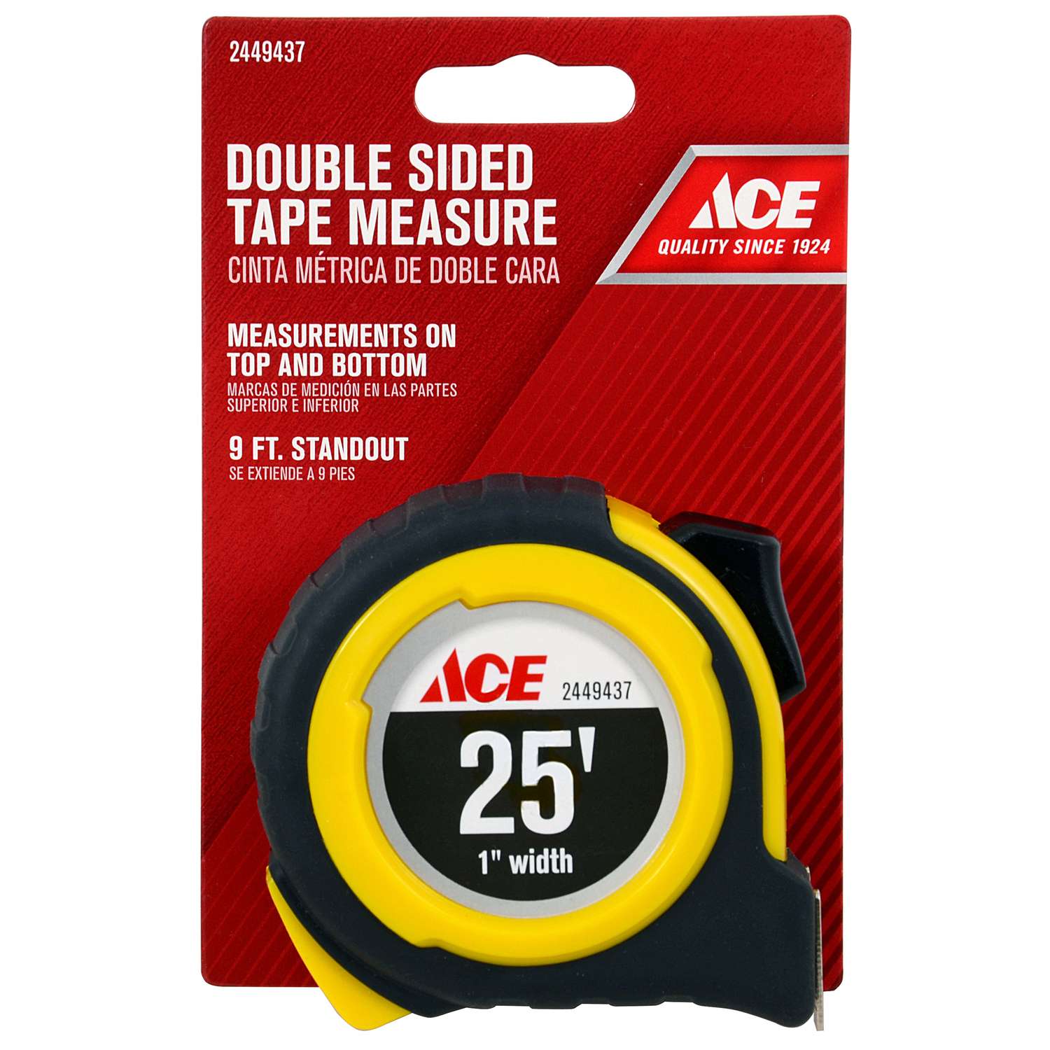 Ace 25 ft. L x 1 in. W Double Sided Tape Measure 1 pk Ace Hardware