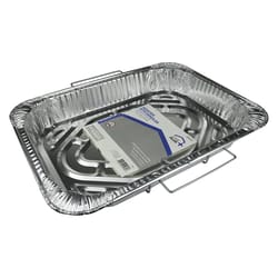 Home Plus Durable Foil 11-7/8 W X 16-5/8 L Roaster with Handles Silver 1 pc